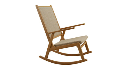 Isolated Rocking Chair Rendered On Transparent Background a Photo