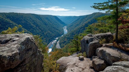 High valley view from mountaintop
