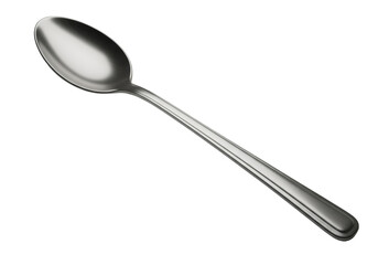Isolated Silver Spoon on a Transparent Background a Photo