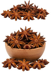 Isolated Star Anise Arrangement on Transparent Background Photo