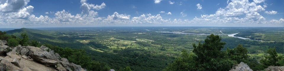 Arkansas Landscape. Panoramic Skyline View from Pinnacle Mountain