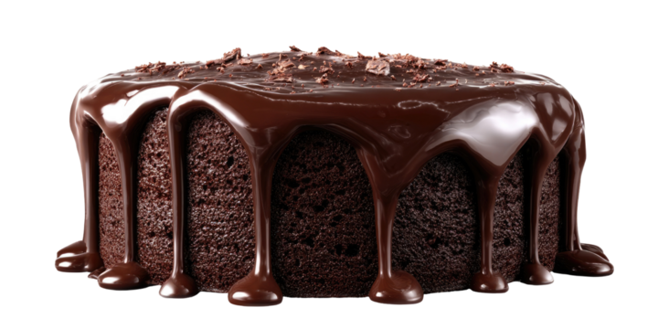 Rich chocolate cake drizzled with decadent chocolate sauce