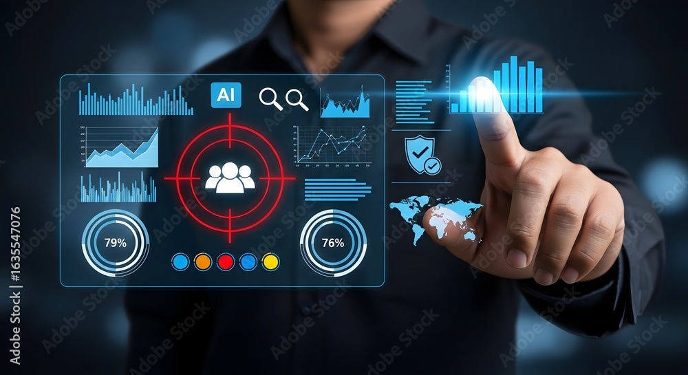 Poster understanding ai analytics and data visualization for business intelligence and technology trends
