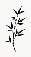 Obraz premium Elegant black bamboo silhouette on white background