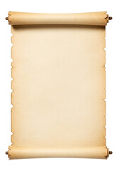 Isolated Vintage Parchment Scroll Illustration on Black Background