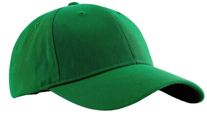 A vibrant, solid green baseball cap angled to the right