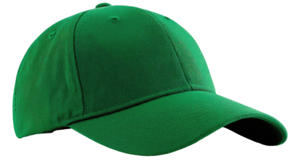 A vibrant, solid green baseball cap angled to the right