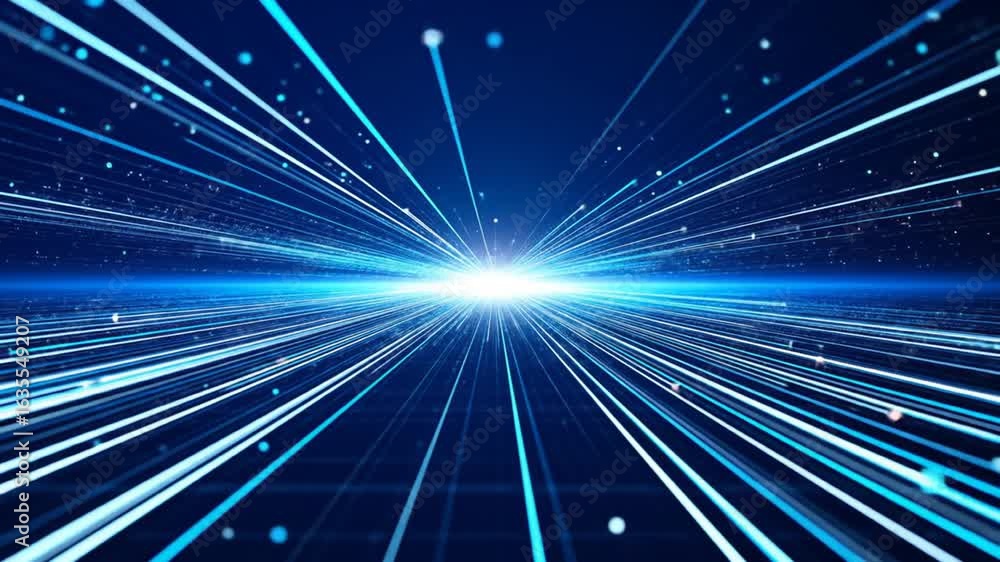 Poster abstract blue data network background with bright glowing light futuristic technology internet commu