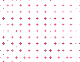 A repeating pattern of plus signs in shades of pink and red on a white background