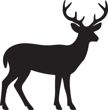 Majestic mule deer silhouette in vector art