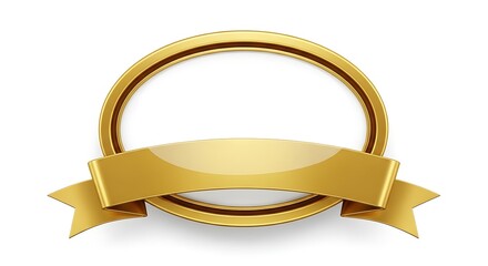 Isolated golden, silver, and bronze award ribbons with metal buckles and rings are a symbol of luxury and achievement