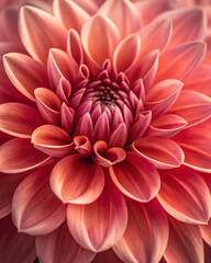 Close-up of pink dahlia flower in full bloom 