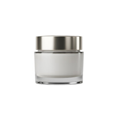 Realistic 3D Illustration of a White Cosmetic Cream Jar on a Transparent Background