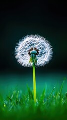 Close-up of a delicate dandelion puff in soft focus