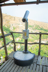 Modern Binocular in the outdoor. Armenia
