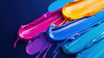Vibrant paint strokes creating a colorful abstract design