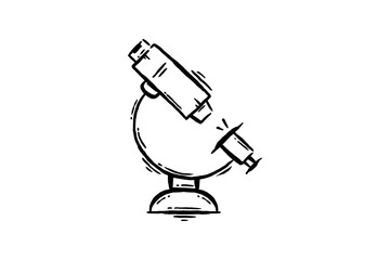 Microscope hand drawn icon sketch vector illustration