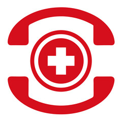 Obraz premium Emergency Call Icon – Clean Silhouette Isolated on Transparent Background for Urgent Help and Safety Awareness