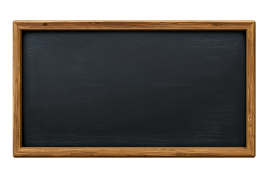Rustic blackboard with wooden frame for education