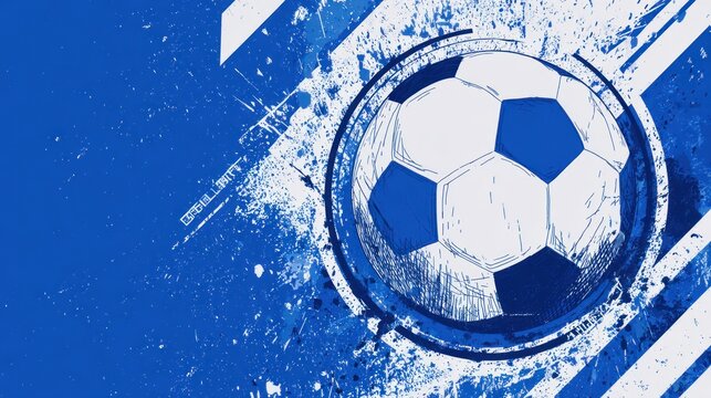Dynamic soccer ball graphic - Powered by Adobe