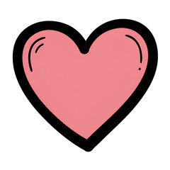 Pink Heart Icon Illustration on Transparent Background