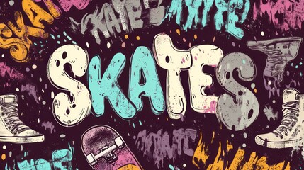 Skates graphic design illustration