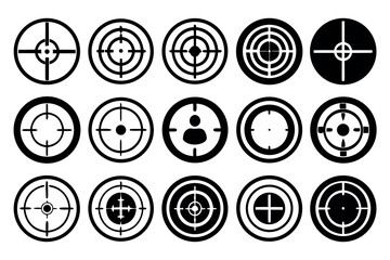 Collection of 30 unique target icons for business and marketing