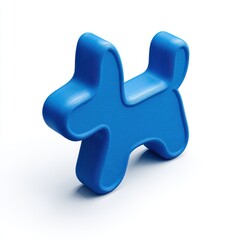 Obraz premium Blue 3D Rendered Dog Figurine on White Background