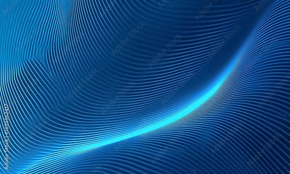 Poster a close-up of dark brown and teal metallic waves on a black background, creating an abstract composi