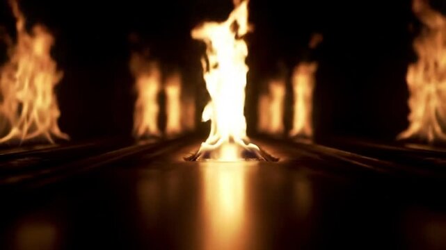 Cybernetic monk circles floating brazier of temporal fire