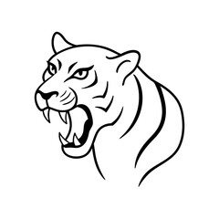 tiger anger vector line art