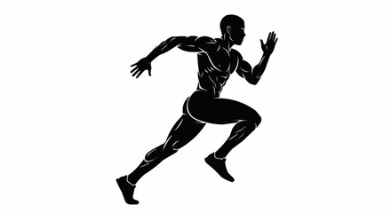 Running man running jogging. running sport concept. vector, illustration stock