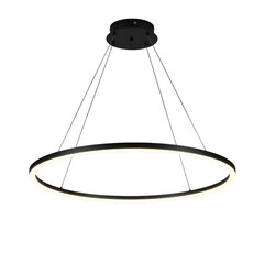 Modern Black Chandelier Ring Light Isolated Illustration on Transparent Background