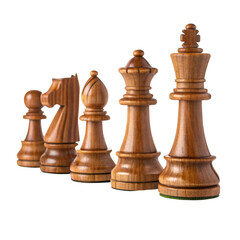 chess pieces isolated on white background