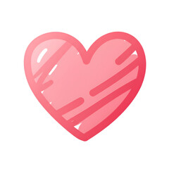 Pink Heart Illustration With Line Strokes On Transparent Background Isolated Symbol Of Love And Affection