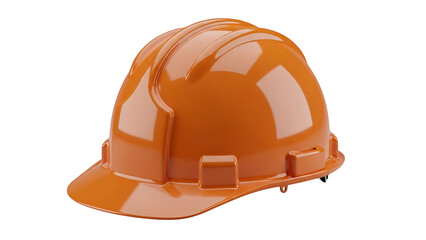 Orange hard hat construction safety helmet gear equipment head protection workwear for industrial jobsites on transparent background