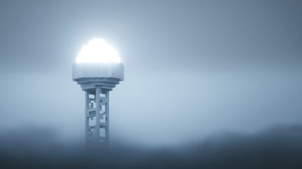 Weather radar icon 8 bit game style, Bright weather radar icon 8 bit game style glowing tower with foggy background creating mysterious atmosphere