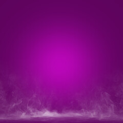 Abstract purple background with soft white smoke or fog at the bottom