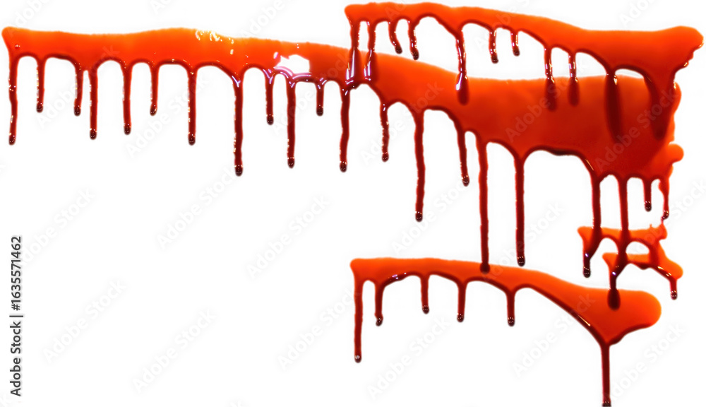 Fototapete vibrant orange paint dripping and flowing in abstract patterns creating a dynamic and energetic visu