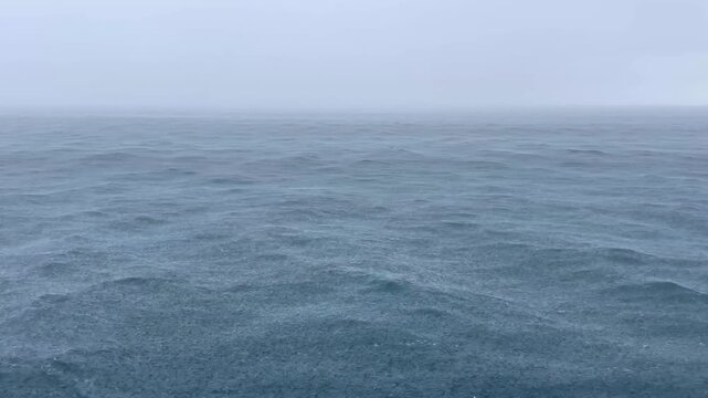 Rain storm in the ocean off the coast of Panama