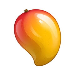 Realistic Mango Illustration Isolated On Transparent Background In Yellow And Red