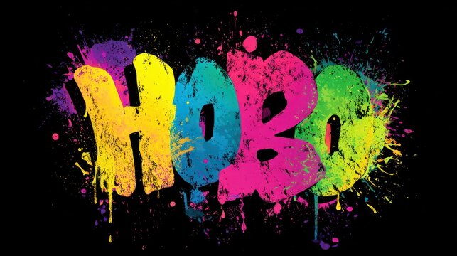 Colorful painted word hobo design