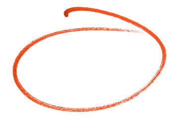 Red pencil highlight circle mark isolated on transparent background