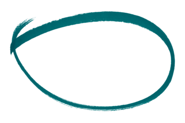 Green pencil highlight circle mark isolated on transparent background