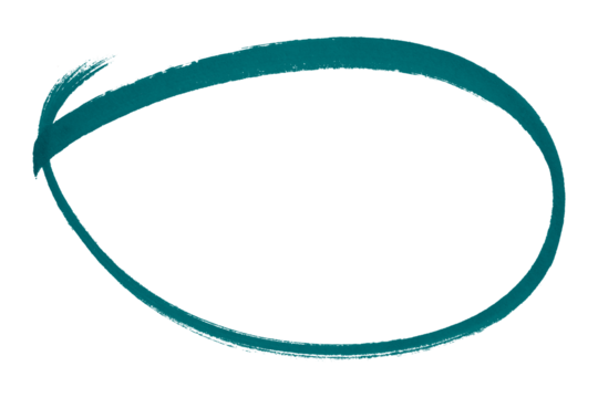 Green pencil highlight circle mark isolated on transparent background