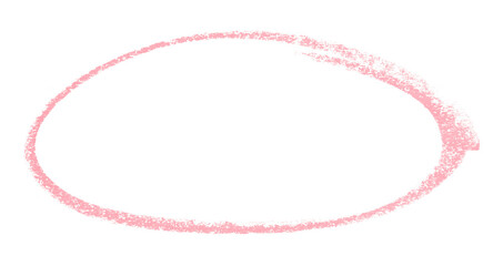 Pink pencil highlight circle mark isolated on transparent background