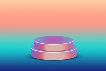 3D Product Display Podium on Pastel Gradient Background