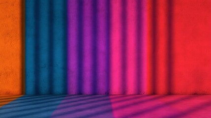 Vibrant Colorful Abstract Wall with Dramatic Lighting