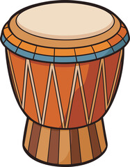 Indian musical instrument tabla drum cartoon