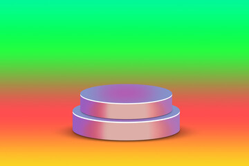 3D Abstract Podium with Colorful Gradient Background for Product Presentation